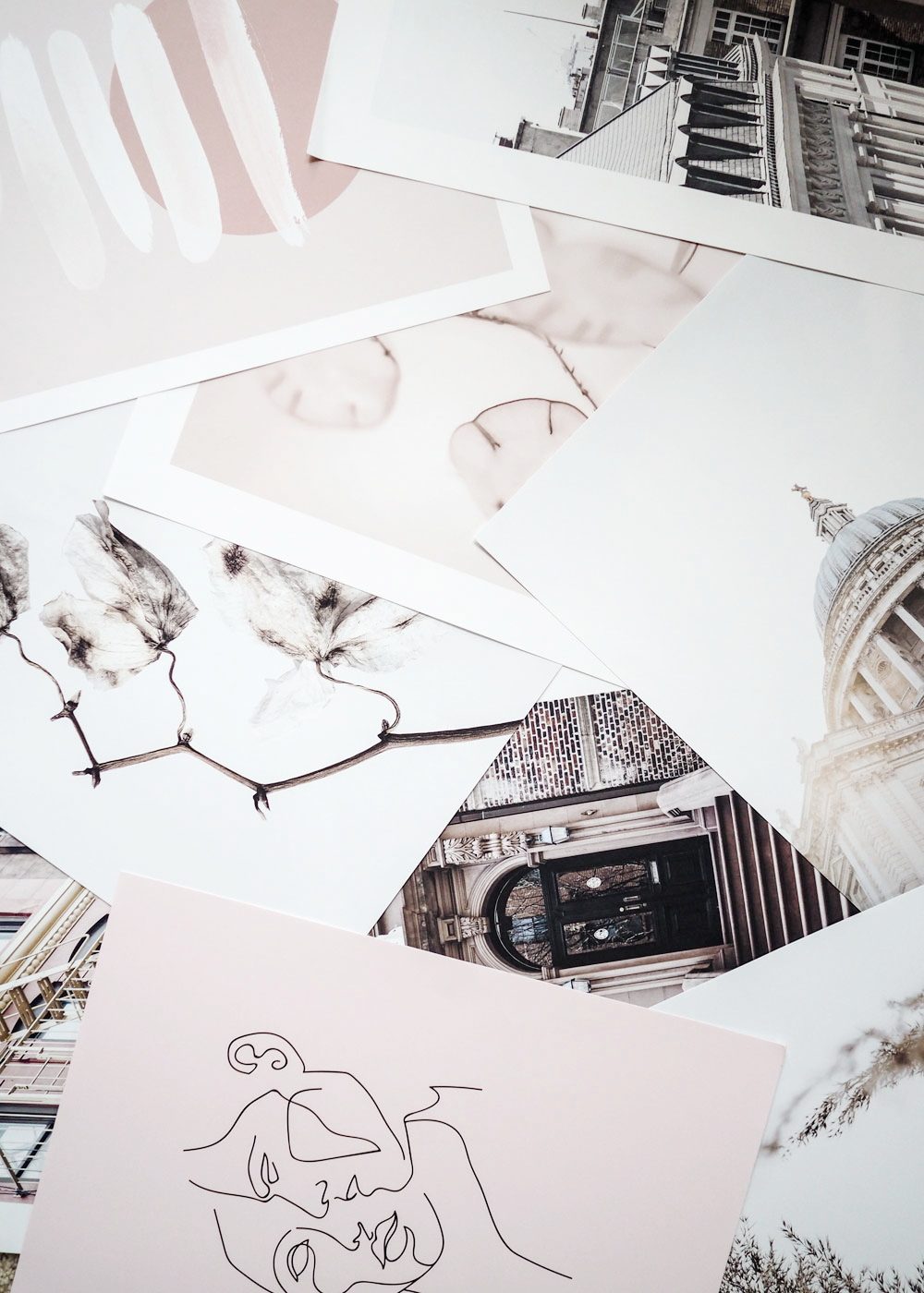 pink and neutral prints from Desenio